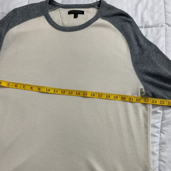 Banana Republic Men’s XL Cream & Grey Long Sleeve Sweatshirt – Cotton/Poly Blend - Picture 8 of 13